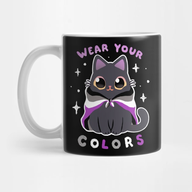 Asexual LGBT Pride Cat - Kawaii Rainbow Kitty - Wear your colors by BlancaVidal